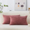 Home Brilliant 30x50 Cushion Covers Super Soft Corduroy Cushions, Cute Rectangle Cushion Covers for Sofa Office Chair Car Bed, Set of 2, (30cm x 50cm, Dry Rose Pink)