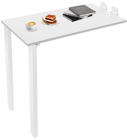 TkkMivcOC Wandklapptisch, L-Shape Klapptisch Wand mit 2 Tischbeine, Max. 60kg, Wandmontage Esstisch für Küchen Schlafzimmer Wohnzimmer Heimbüros Verandas, 75 x 40 x 74cm, Weiß
