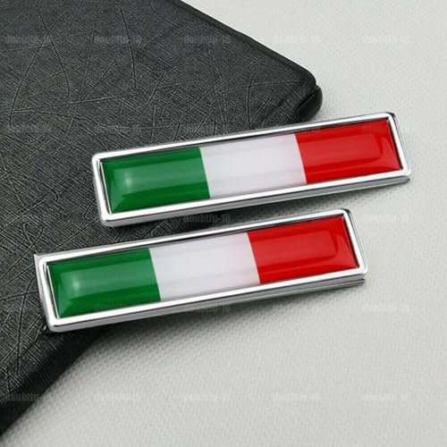 2 adesivi con bandiera italiana, logo 3D, accessori per la decorazione