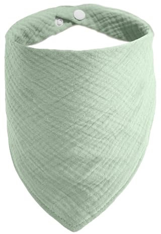 ICEMOOD Haustier-Baumwoll-Bandanas mit verstellbarem Druckknopf für kleine Welpen – Einfarbiges Hundehalstuch,Erbsengrün,M