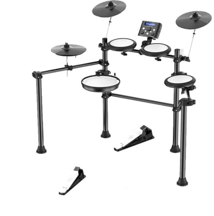 FYNNDM Batteria Elettronica per Principianti, per esibizioni sul palco Domestico, Portatile, Pieghevole, per Adulti, Batteria Jazz, 5 Tamburi, 3 Piatti, Set di Batteria Elettronica