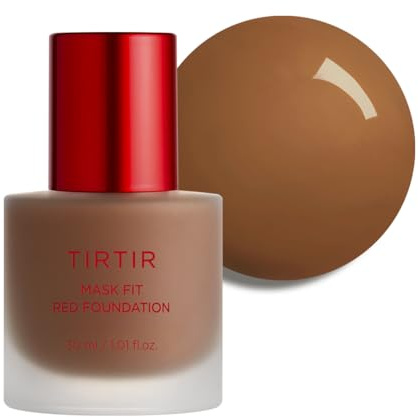 TIRTIR Mask Fit Red Foundationㅣ72 Stunden lang haltbares, hautanpassendes koreanisches Make-up mit Skin-Fit Satin-Finish & breiter Farbauswahl, #43N Deep Cocoa, 1.01 Fl Oz