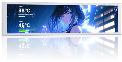 TZMRIT 9.16 Universal LCD Screen Display for PC,Customizable ARGB Frame,Temperature Display Panel,Mini Monitor,with Preset & DIY Themes for Gaming PC Case/CPU Cooler (WH)