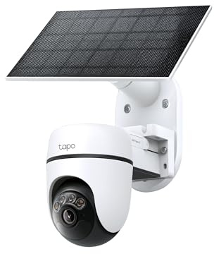 Tapo C630 KIT 3K 5MP Telecamera Wifi Esterno Senza Fili con Pannello Solare, 360° PTZ Videocamera Sorveglianza a Batteria 6700mAh, Visione Notturna a Colori, Rilevamento/Tracciamento AI, IP65