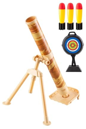 KiBcsLic Mortar Launcher Toy Set Game with Sound Professional Launch Set Blasters Toys And Girls Festival Present, yellow