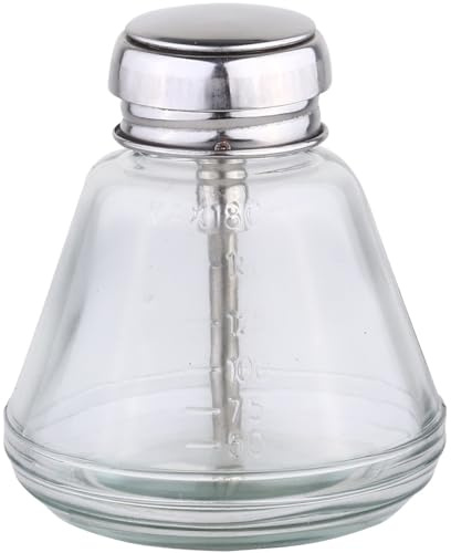 Luxshiny 180ml Glasflasche mit Metallkern Tropfsicher und Tragbar als Ersatzflasche für Make up Entferner zu Hause im Freien