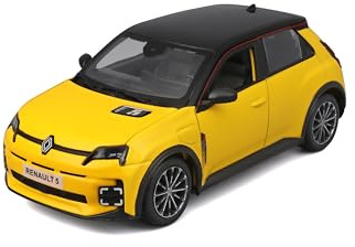 Bburago Renault 5 E-Tech - Modellauto 1:24 Die-Cast Originalgetreues Sammlerauto Spielzeugauto mit beweglichen Türen, ab 3+ ^(18-21113Y)