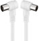 Goobay 11524 - Cable coaxial de 10 m/Macho y Hembra/Conector antena TV/Angulo 90 grado/Blanco