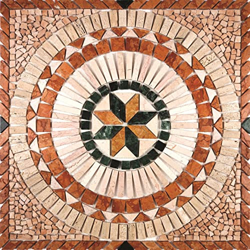 Rosone Rosoni Mosaico in marmo, per interno ed esterni, Amalfi, cm.66x66