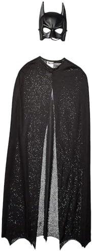 Déguisement Kit Cape et Masque Batman pour Adulte, Noir, Taille Unique