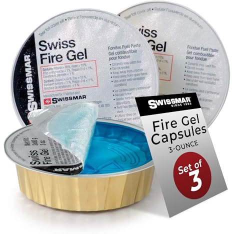 Swissmar Fire Gel Cans - Chafing Dish Fuel Cans & Gel Fuel Cans for Fondue, Party Essentials for Buffet Set Serving Kit Food Warmers & Portable Stoves - 3 Ounce (Set of 3)