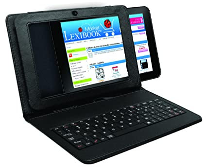 Lexibook Tastaturhülle für 8 Zoll (20,3 cm) Tablet, Schwarz - USB-Kabel - Beidhändig - Modern - Kunstleder - Ergonomisch - Integriert - 78 Tasten - QWERTY - Tablet-Tastaturhülle