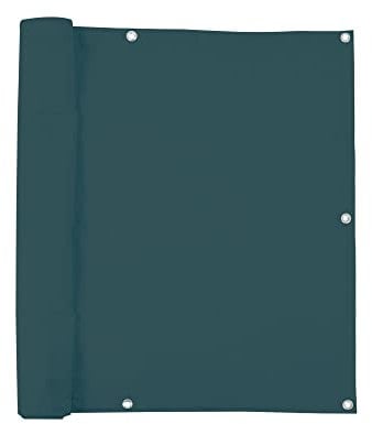 jarolift Balkonbespannung Basic, Balkon Sichtschutz Windschutz Sonnenschutz Balkon-Verkleidung, Wasserdicht, 500 x 90 cm (24 Ösen), Dunkelgrün