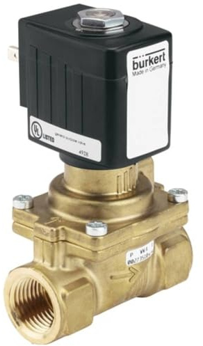 Bürkert 221856 2/2-way solenoid valve with servomembrane, 24 V/DC, connection G 1 sleeve, kv value, 200 l/min, operating pressure (business