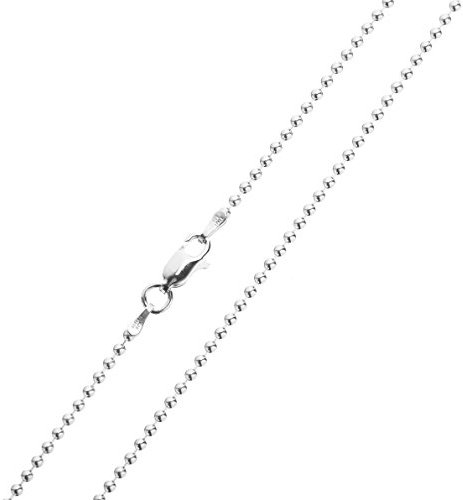 Kugelkette Silberkette Halskette für Damen Herren 925 Sterling Silber 1.8 mm Karabinerverschluss 90 cm
