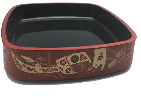 JapanBargain 4075, Sushi Serving Tray Plate Sashimi Platter Dish Japanese Plastic Lacquered Sushi Oke Hangiri, 11.5 inch