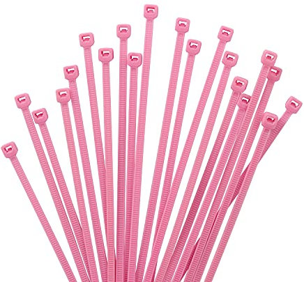 XINGO 1000 PCS Pink Cable Ties, 100mm x 2.5mm, 18lb Strength, Small Tie Wraps Self-Locking Nylon Zip Ties for Indoor and Outdoor Use