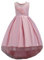 Wulide Enfants Fille Robe de Princesse longue en Dentelle avec Bowknot Demoiselle d'honneur Sans Manches Hi-Lo Robe de Soirée, Rose, 11-12 ans(étiquette 150)
