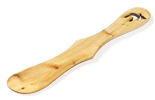 Couteau à beurre fait main en genévrier/aulne nordique non traité 100% naturel avec un manche en forme de d’élan