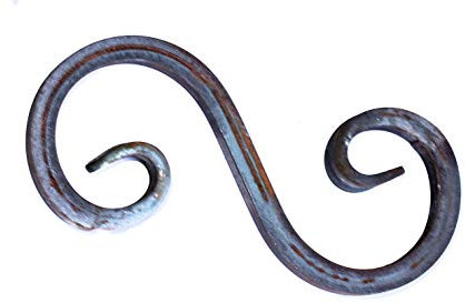 UHRIG Arco en forma de S, caracol de hierro forjado de acero cuadrado de 12 x 12 mm, elemento decorativo de hierro forjado para barandillas, vallas, etc. 200 x 90 mm