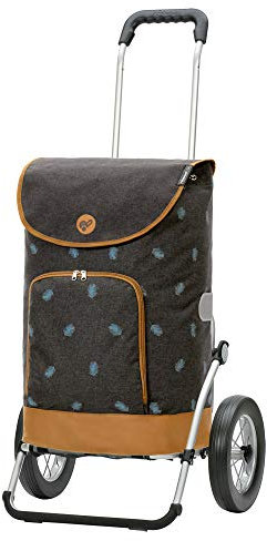 Andersen Shopper Royal Alu klappbar mit Metall-Speichen Rad Ø 25cm und 41 Liter Tasche Holm anthrazit