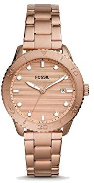 Fossil Dayle BQ3596 Montre à trois aiguilles en acier inoxydable Doré rose