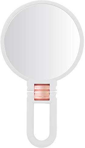 Soft Touch Handheld Mirror, 10x Magnification (white)