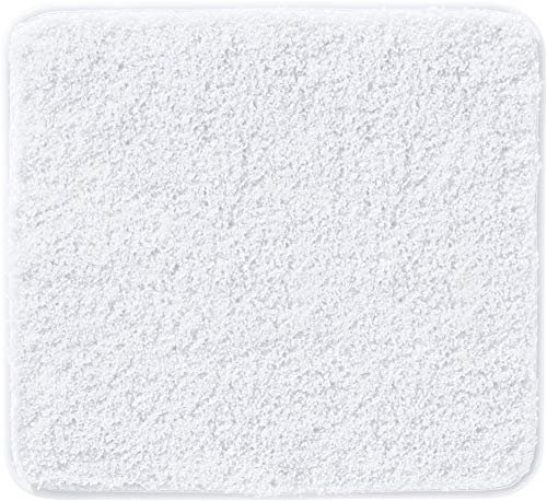 Erwin Müller WC-Vorlage, WC-Matte Rhodos Uni ohne Ausschnitt, rutschhemmend weiß Größe 50x55 cm - ultraweich, extrem saugfähig, flusenarm