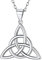 PROSILVER Vintage Dreiheitsknoten Halskette 925er Silber Irische Triquetra Knoten Anhänger mit 46+5cm Rolokette keltischen Amulett Schmuck Accessoire für Frauen Frauen