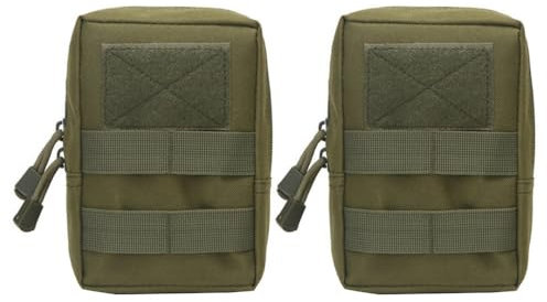 2 Pcs Molle Pochettes, Petite Pochette Utilitaire en Oxford 600D Pochette à Outils Gadget Militaire pour Chasse en Plein Air Camping Formation