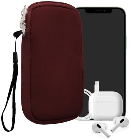 kwmobile Handytasche für Smartphones L - 6,5 - Neopren Handy Hülle Bordeaux Violett - Handy Tasche 16,5 x 8,9 cm Innenmaße