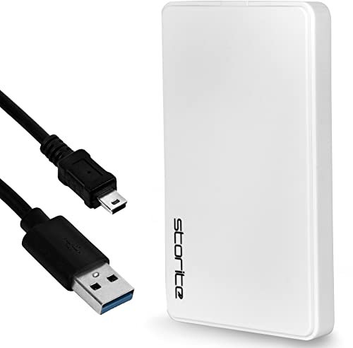 Storite External Hard Drive 1TB Portable And Slim Hard Disk for Storage and Data Backups Memory Expansion Lightweight & Compact USB 2.0 HDD Compatible with PC Laptop MAC Chromebook Desktop (White)