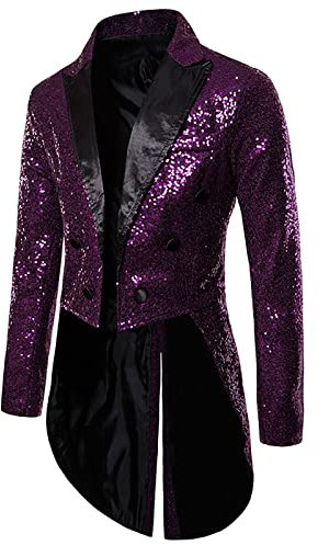 DOExert Herren Frack Jacke Steampunk Pailletten Blazer Party Anzug Jacken Luxus Hochzeiten Bankett Prom Smoking Mantel Frack Formal