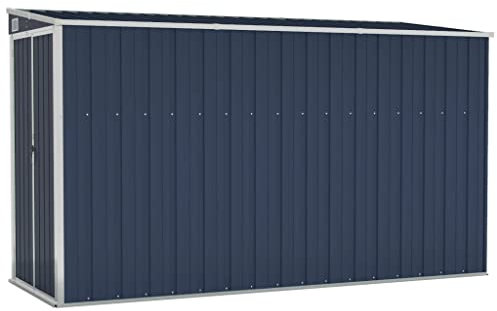 vidaXL Wand Geräteschuppen Kunststoffgriff mit Sperrfunktion Gerätehaus Gartenhaus Gartenschuppen Schuppen Anthrazit 118x288x178cm Stahl