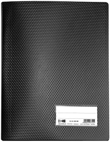 VELOFLEX 4420480 - Sichtbuch Diamond DIN A4, mit 20 Klarsichthüllen aus dokumentenechter PP-Folie, Sichtfenster, schwarz, Präsentationsmappe, Portfolio Ordner, 1 Stück