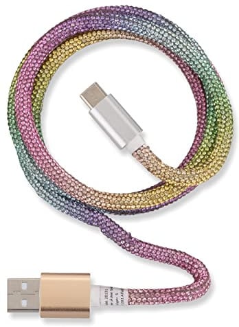 OHLALA! Glamour 1 m USB Data Cable Rainbow for Type C with Sync and Charging Function
