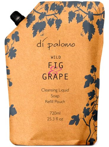 Di Palomo Vegan Wild Fig & Grape Liquid Soap Refill Pouch 720ml. Hand Soap Refill Pouch. Vegan Antibacterial Soap. Moisturising Hand Wash Refill. Hand Soap Liquid with Skin Care. Vegan Soap Refill.