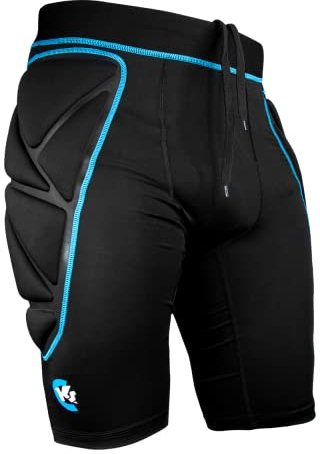 KEEPERsport Mutandine da portiere per bambini, imbottite, pantaloni protettivi corti, per portiere, taglie 128-164, colore: nero