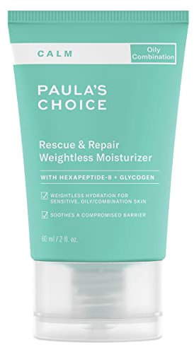 Paula's Choice CALM Rescue & Repair Weightless Nachtcreme - Anti-Aging Nachtcreme für empfindliche Haut - Leichte Feuchtigkeitscreme Lindert Rötungen - Mischhaut bis Fettige Haut - 60 ml