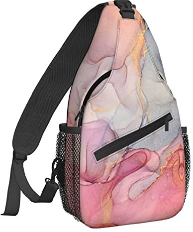 NiuKom Crossbody Sling Rucksack – Wandern Daypacks Reise Brusttasche für Männer Frauen, Fluid Pink, Einheitsgröße, Sling Rucksäcke