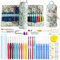 JOZEA Häkelsets, Zylindrische Form Häkelnadeln Set, Bunte Ergonomische Griffe Häkelnadeln, Zubehör Kit Häkelnadeln, mit tragbare Organisator Tasche, Hellgrün