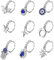 Dochais 9 Stück Nasenring Edelstahl, Nasenringe Nasenpiercing, Hoop Nose Ring, Helix Ring Set, mit Evil Eye Schmetterling CZ, Daith Septum Ringe, Hoop Ohrringe Septum für Damen Männer Silber 10mm 20G