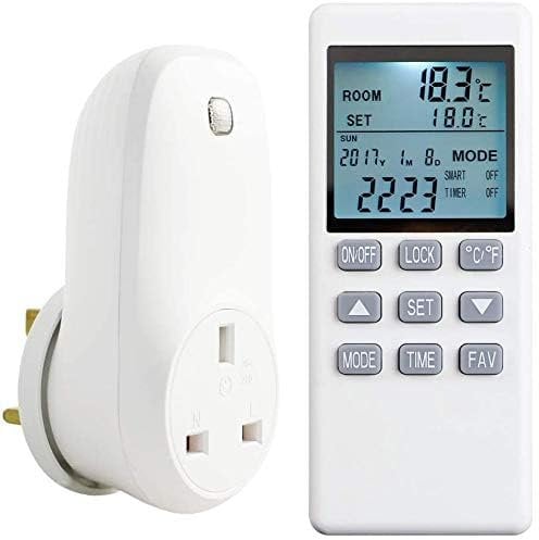 Byecold Thermostat Plug Socket With LCD Display - Remote Control Temperature Controller With Programmable Timer