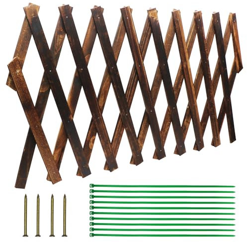 Expandable Garden Trellis Wooden Lattice Fence Wall Panel 13.7x59 Decorative Lattice Trellis Frame for Climbing Plants Vine Ivy Rose