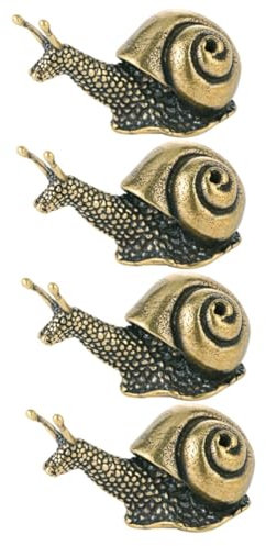 GANAZONO 4 Stück Schneckenschmuck aus reinem Kupfer Vintage Schneckenskulptur Schneckendekoration für zu Hause Terrarienbehälter Tiere aus Glas Wohnkultur Modelle Messing