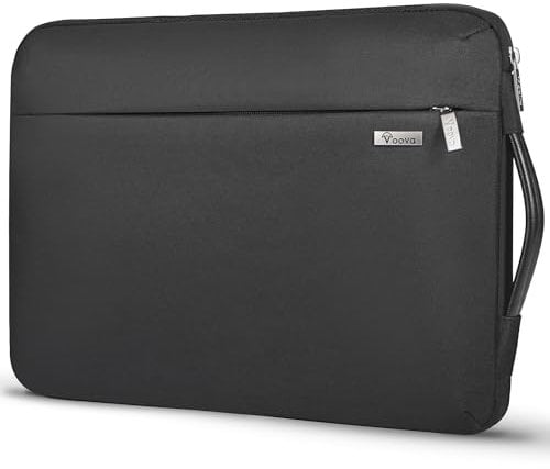 Voova 360°Protective Laptop Sleeve Carry Case 14-15 inch, Waterproof Slim Computer Cover Bag with Handle for MacBook Air M2/M3 15, 15” Surface Laptop 5/4, Hp chromebook 14, Black