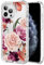Jhxtech Phone Case for iPhone 11 Pro Case 5.8 Apple 11 Pro girls women, Slim Shockproof Clear Floral Pattern Soft Flexible TPU Protective Cover for iPhone 11 Pro Purple flower