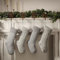 Hixingo Weihnachtsstrumpf Personalisiert 4er, 46cm Große Klassische Gestrickt Einfarbig Passend Nikolausstrumpf, Weihnachtssocken zum Aufhängen und Befüllen Kamin Weihnachtsbaum Deko (grau)