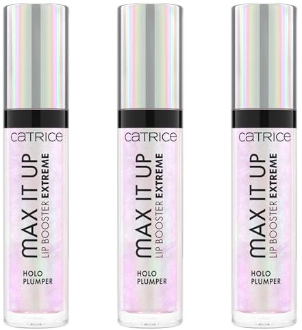 Catrice Max It Up Lip Booster Extreme, Nr. 050, Mehrfarbig, pflegend, Extremes Volumen, vergrößernd, vegan, ohne Konservierungsstoffe, ohne Parabene, ohne Mikroplastikpartikel, 3er Pack (3x4ml)