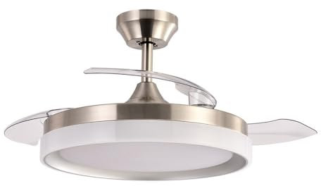 AKUNADECOR Ventilador Dc Zenit Niquel Led Con Memoria Y Control Remoto